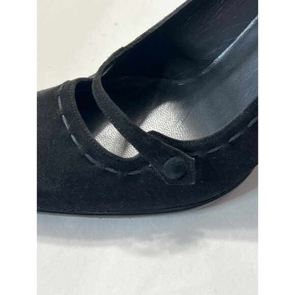 Stuart Weitzman Womens Suede Mary Jane Pumps Size 8.5 Black - Picture 8 of 10